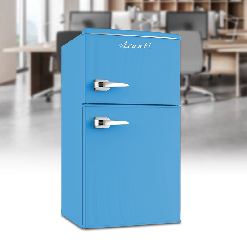 Avanti Retro Series Compact Refrigerator and Freezer, 3.0 cu. ft., in Robin Egg Blue