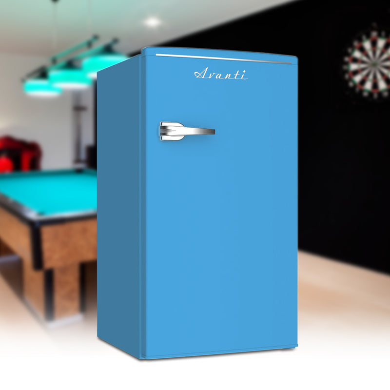 Avanti Retro Series Compact Refrigerator, 3.1 cu. ft., in Robin Egg Blue