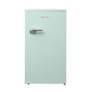 Avanti retro compact refrigerator in seafoam green with chrome handle