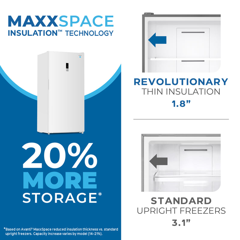 Avanti MaxxSpace Insulation™ Technology Garage-Ready Frost-Free