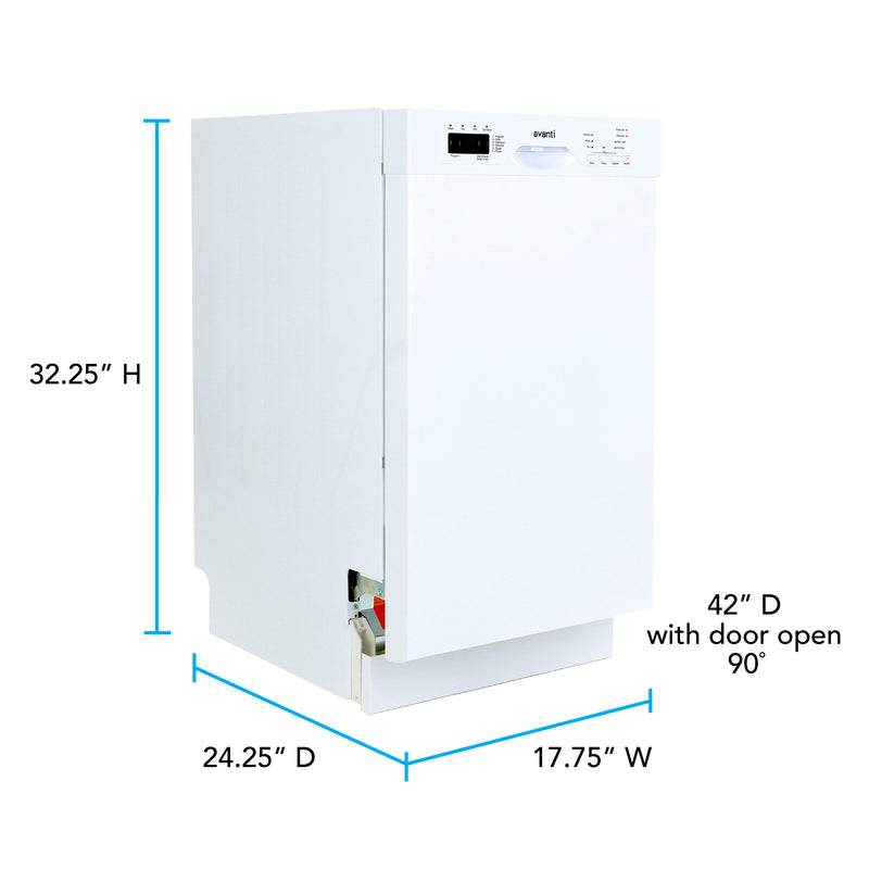 Avanti 18" Built In Dishwasher