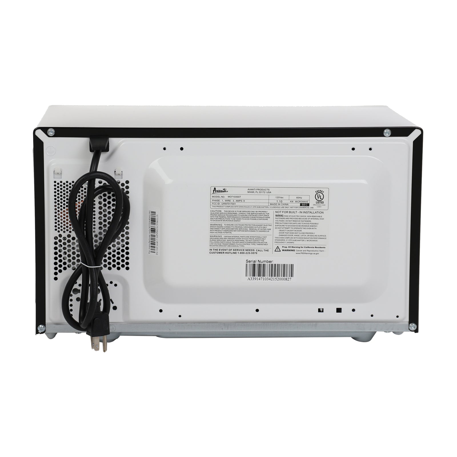 Avanti 0.7 cu. ft. Microwave Oven, in Stainless Steel (MO7103SST)