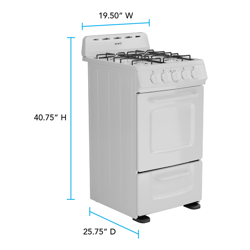 Avanti 20" Gas Range Oven