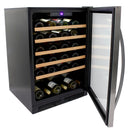 Avanti Wine Cooler with Electronic Control Panel and Wood Accent Shelving