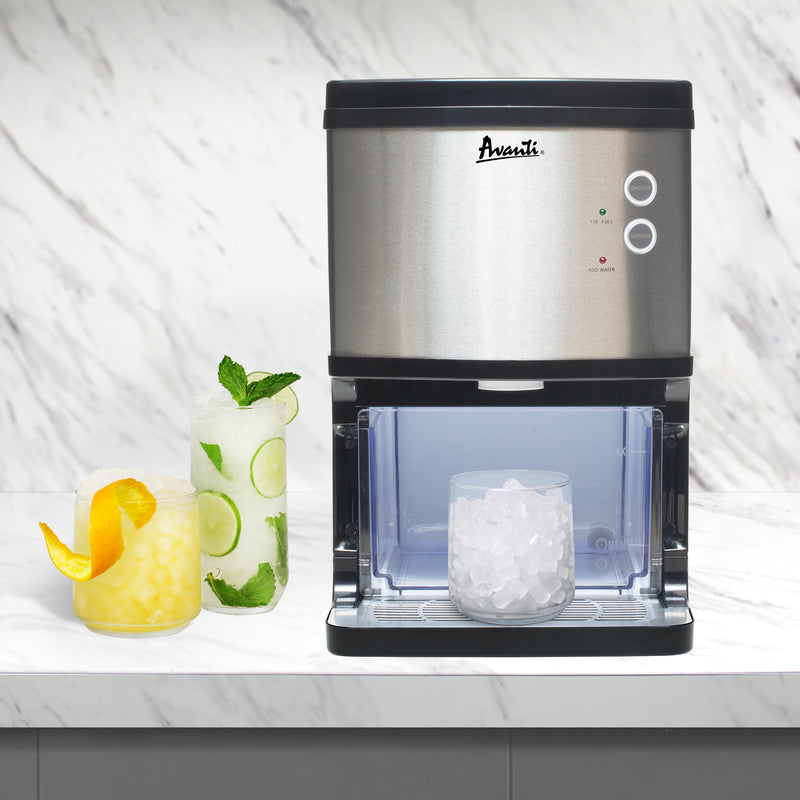 hOmeLabs Countertop Nugget Ice Maker - Stainless Steel with Touch Screen -  Portable and Compact - Chewable Nugget Ice Machine - Produces Up to 44lb of