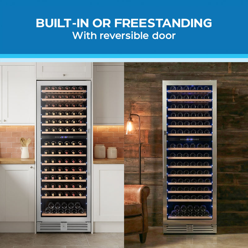 Avanti Refresh Dual-Zone Wine Cooler, 148 Bottle Capacity, Wood