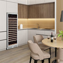 Built-in wine cooler with glass door and red LED display