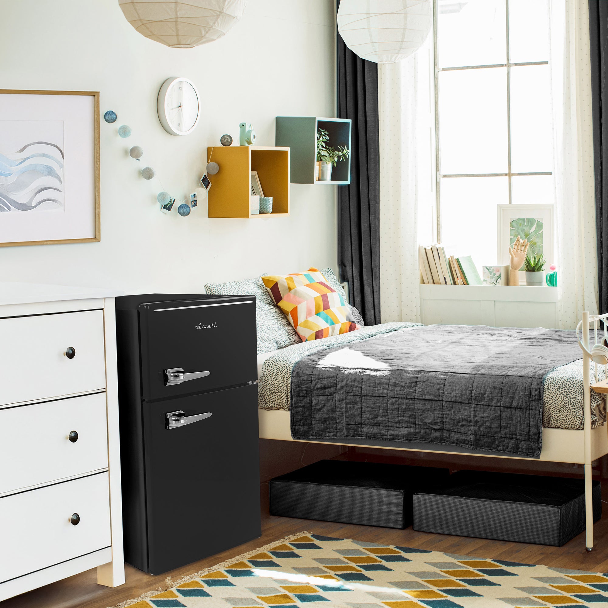 Avanti Mini Fridge with Freezer Retro Design Compact Refrigerator for Home Office or Dorm, Features Dual Doors Removable Shelves Manual Defrost and Mechanical Adjustable Temp Control, 3.1-Cu.Ft, Blue on Fridge.com