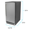 Avanti ELITE Built-in or Freestanding Ice Maker, 15", in Stainless Steel