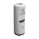 White water dispenser with bottle top opening and two front dispensing taps