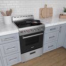 Avanti 24-inch electric range in stainless with ceramic glass cooktop and control panel