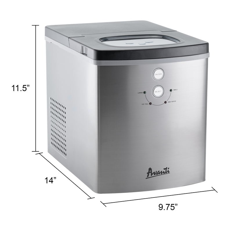 Avanti Portable Countertop Ice Maker, in Stainless Steel