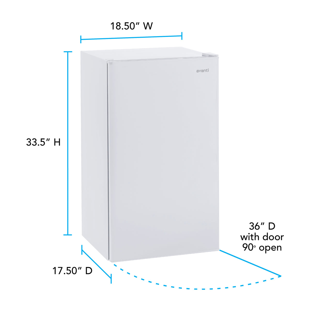 Avanti 3.2 cu. ft. Compact Refrigerator, Mini-Fridge (RM3306W)