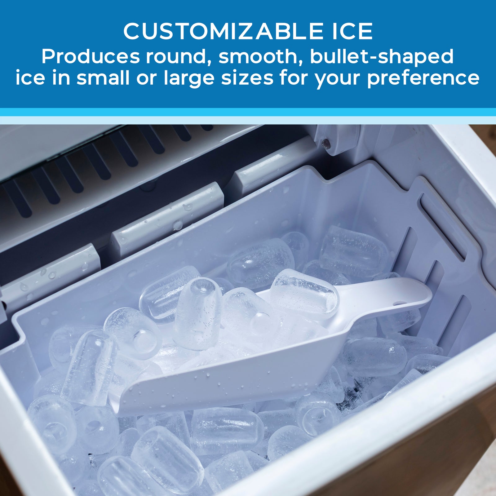 Avanti 33lb. Speedy Ice Countertop Bullet Ice Maker in Stainless Steel ...