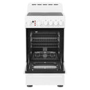 Avanti 20-inch electric range, white oven with wire racks and heating elements