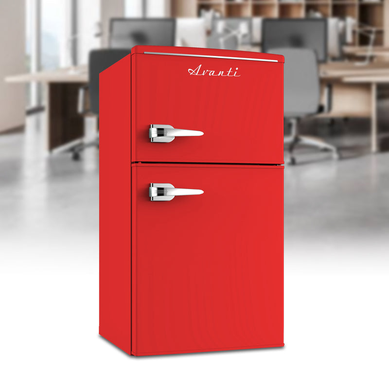 Avanti Retro Series Compact Refrigerator and Freezer, 3.0 cu. ft., in Red