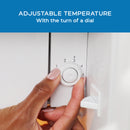Avanti retro compact refrigerator door with adjustable temperature dial and turn knob