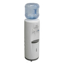 White water dispenser with installed bottle, two taps, and front drip tray