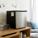 Avanti compact refrigerator with auto-defrost, black and white door finish