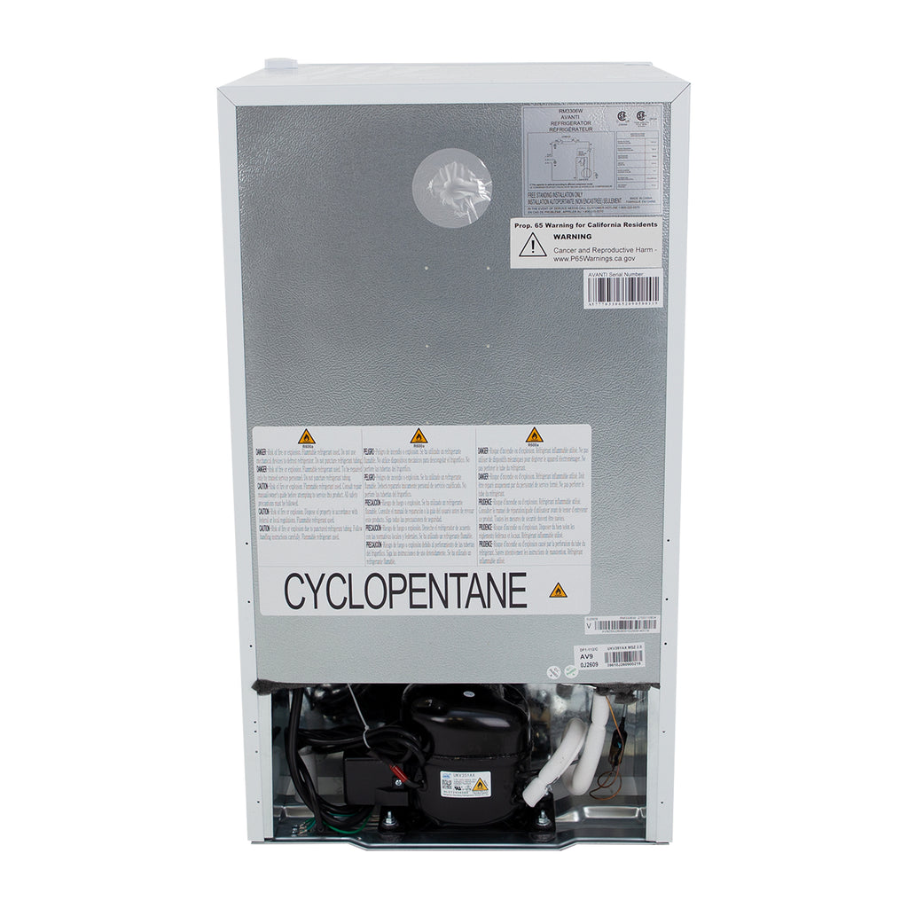 Avanti RM3306W 3.3 CuFt Compact Refrigerator - W on Fridge.com