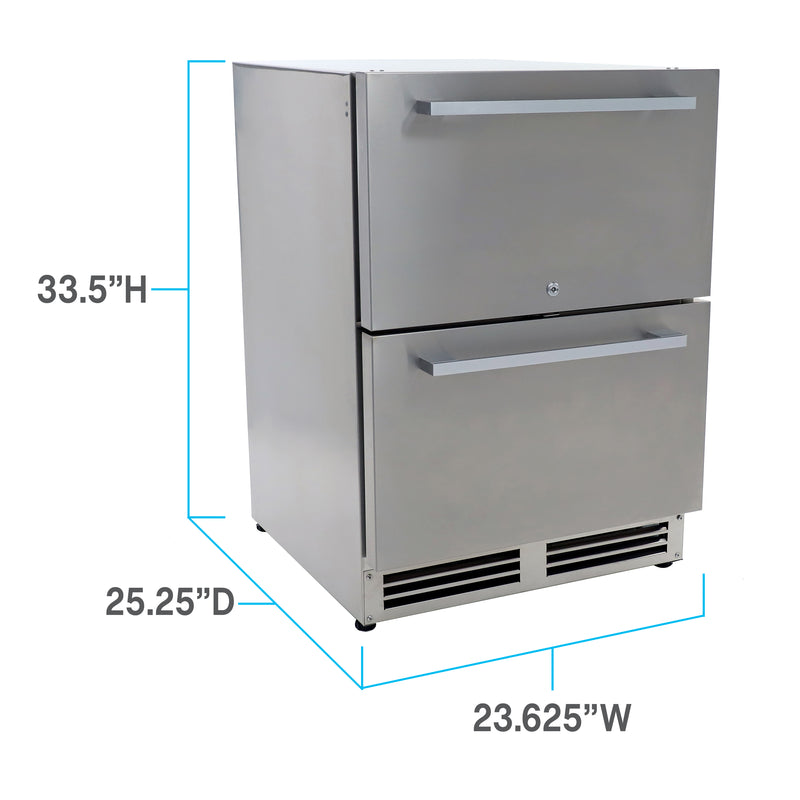 Avanti ELITE Series Indoor/Outdoor Undercounter Drawer Refrigerator