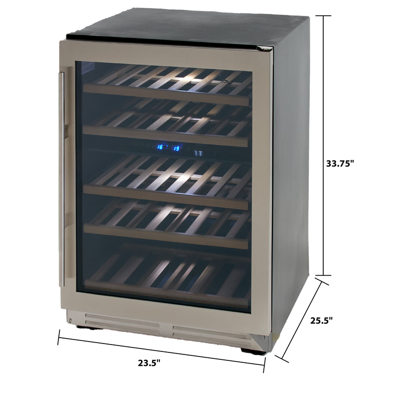 43 Bottle DESIGNER Series Dual-Zone Wine Cooler